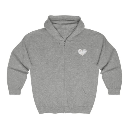 Unisex Heavy Blend™ Full Zip Hooded Sweatshirt - small I Am A11y heart logo