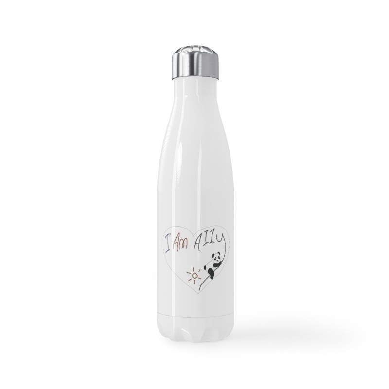 Stainless Steel Water Bottle, 17oz - I Am A11y panda logo