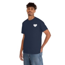 Unisex Heavy Cotton Tee - small I Am A11y heart logo