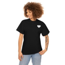 Unisex Heavy Cotton Tee - small I Am A11y heart logo