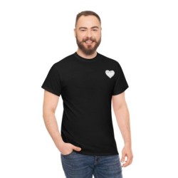 Unisex Heavy Cotton Tee - small I Am A11y heart logo