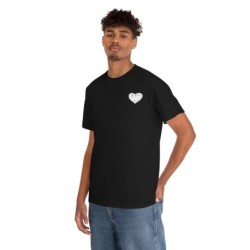 Unisex Heavy Cotton Tee - small I Am A11y heart logo