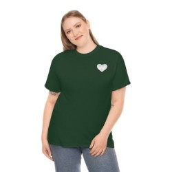 Unisex Heavy Cotton Tee - small I Am A11y heart logo