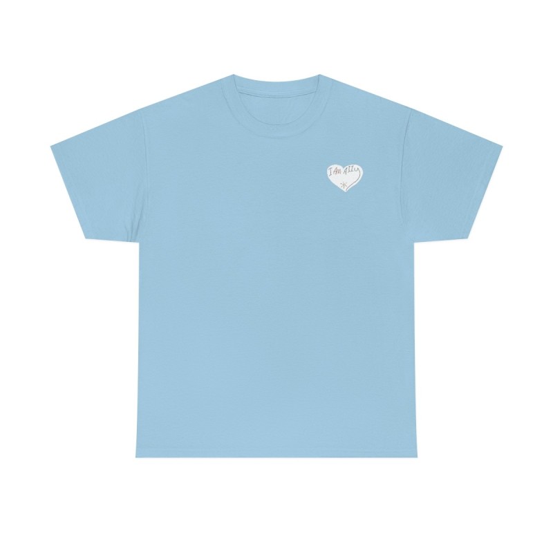 Unisex Heavy Cotton Tee - small I Am A11y heart logo