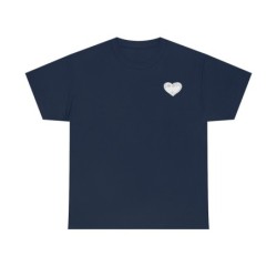 Unisex Heavy Cotton Tee - small I Am A11y heart logo