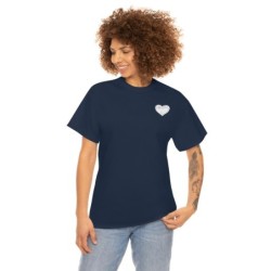 Unisex Heavy Cotton Tee - small I Am A11y heart logo