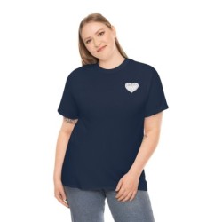 Unisex Heavy Cotton Tee - small I Am A11y heart logo