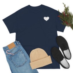 Unisex Heavy Cotton Tee - small I Am A11y heart logo