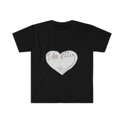 Unisex Softstyle T-Shirt - large I Am A11y heart logo