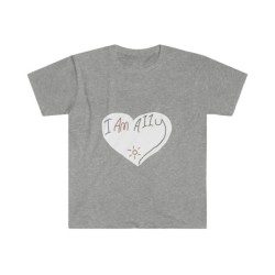 Unisex Softstyle T-Shirt - large I Am A11y heart logo