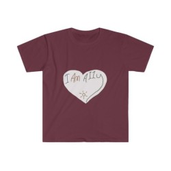 Unisex Softstyle T-Shirt - large I Am A11y heart logo