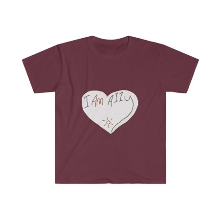 Unisex Softstyle T-Shirt - large I Am A11y heart logo