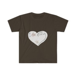 Unisex Softstyle T-Shirt - large I Am A11y heart logo