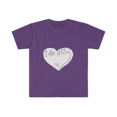 Unisex Softstyle T-Shirt - large I Am A11y heart logo