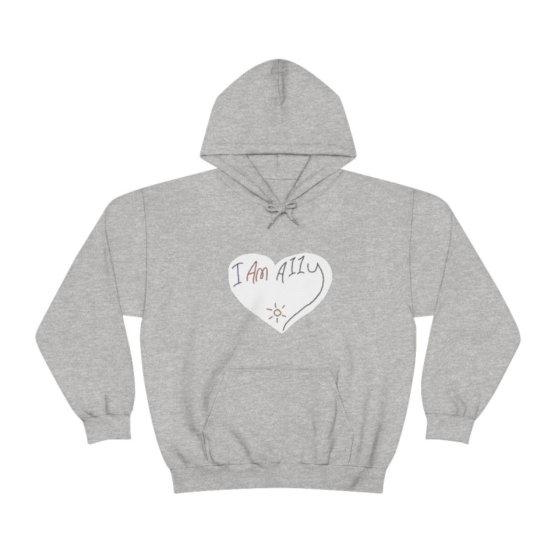 Unisex Heavy Blend™ Hooded Sweatshirt - large I Am A11y heart logo