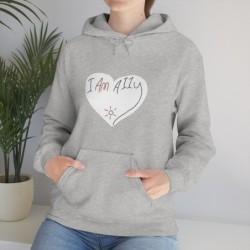 Unisex Heavy Blend™ Hooded Sweatshirt - large I Am A11y heart logo