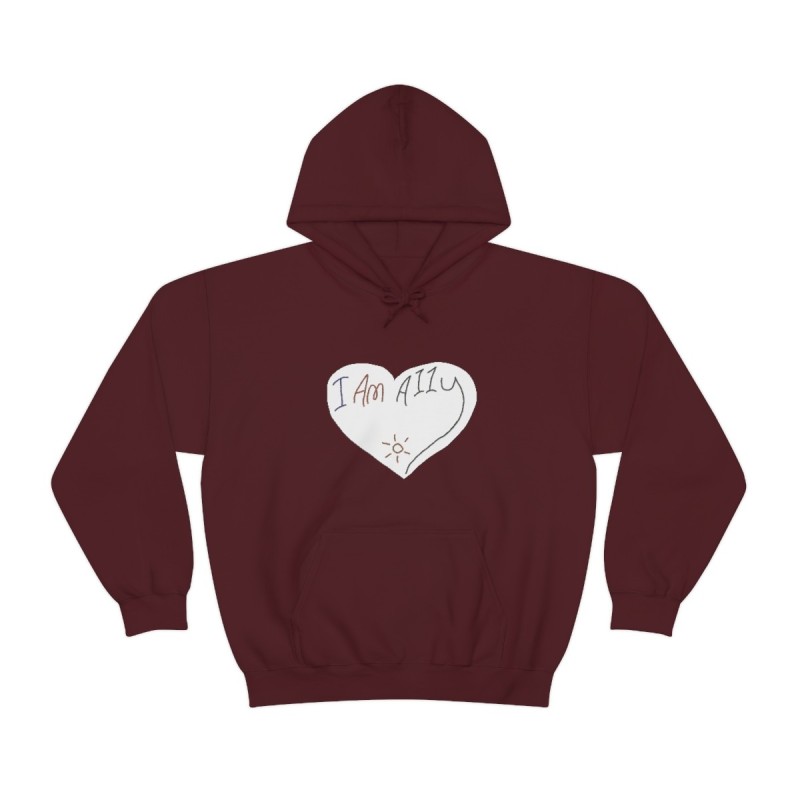 Unisex Heavy Blend™ Hooded Sweatshirt - large I Am A11y heart logo