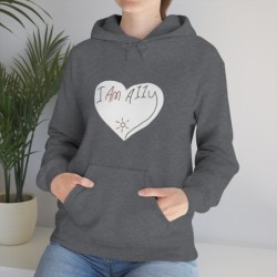 Unisex Heavy Blend™ Hooded Sweatshirt - large I Am A11y heart logo