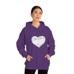 Unisex Heavy Blend™ Hooded Sweatshirt - large I Am A11y heart logo