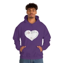 Unisex Heavy Blend™ Hooded Sweatshirt - large I Am A11y heart logo