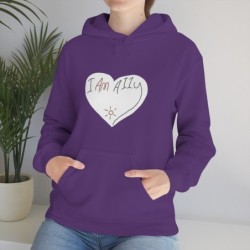 Unisex Heavy Blend™ Hooded Sweatshirt - large I Am A11y heart logo