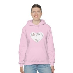 Unisex Heavy Blend™ Hooded Sweatshirt - large I Am A11y heart logo