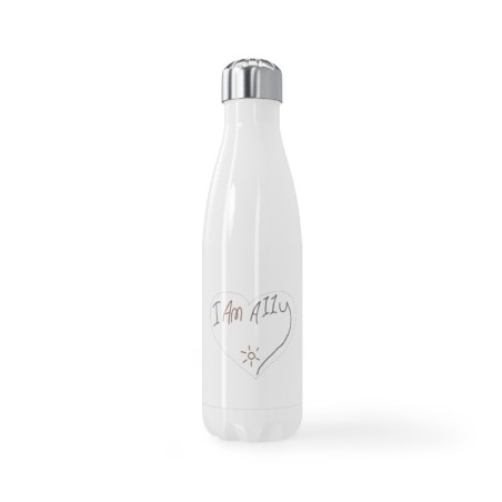 Stainless Steel Water Bottle, 17oz - I Am A11y heart logo