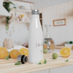 Stainless Steel Water Bottle, 17oz - I Am A11y heart logo